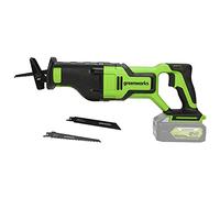 Greenworks GD24RS Sierra de Sable Inalámbrica con Motor sin Escobillas, 2700 spm, Recorrido de Hoja de 28 mm, SIN Batería de 24V y Cargador, Garantía de 3 Años