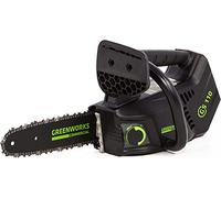Greenworks GD40TCS Motosierra a Batería, Asa Superior, Motor sin Escobillas, Barra de 25 cm, Velocidad de Cadena de 12 m/s, 2,4 kg, Autoengrasado, Protección de Retroceso SIN Batería de 40V y Cargador