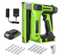 Greenworks Grapadora de corona de 24 V 3/8 pulgadas con batería de 2 Ah y cargador de 2 A