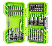 Greenworks Juego de 70 piezas de conducción nominal de impacto, juego de puntas de destornillador, broca fresada de precisión, funda modular, soporte magnético para brocas