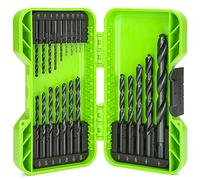 Greenworks Juego de brocas de óxido negro de 21 piezas, 3 veces más larga vida, 135 ° punto dividido
