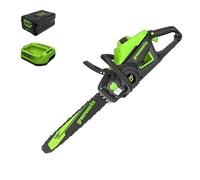 Greenworks - Motosierra inalámbrica sin escobillas de 60 V, 16 pulgadas, batería de 2.5 Ah y cargador incluido