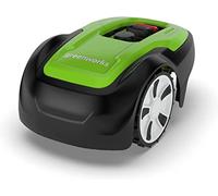 Greenworks Optimow M robot cortacésped para áreas hasta 500m2, pendiente 30%, muy silencioso, control bluetooth, características de seguridad avanzadas, protección robo, 3 años de garantía