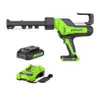 Greenworks Pistola de calafateo inalámbrica de 24 V, 6 velocidades, antigoteo, con batería USB de 2 Ah y cargador de 2 A