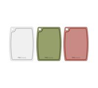 Greenworks Set de 3 tablas de cortar de plástico reciclado 37 x 28 cm rosa verde blanco