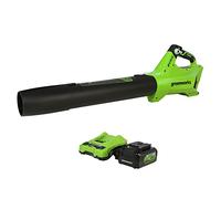 Greenworks Soplador 24V con Batería 4Ah y Cargador USB-C 65W, Brushless, 177 km/h, 12,18 m³/min, Cruise, Turbo BL24L411-01