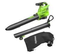 Greenworks Soplador de Hojas inalámbrico de 48 V (2 x 24 V) y aspiradora con Bolsa de mantillo de 45 L, 386 km/h, 14,73 m³/min, sin baterías ni Cargador, BL48L01-01