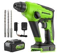Greenworks Taladro de martillo giratorio inalámbrico SDS 1.2J de 24 V, taladro de martillo sin escobillas de 1 pulgada para hormigón, 2 modos y velocidad variable, batería de 4 Ah y cargador incluidos