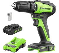 Greenworks Taladro/destornillador sin escobillas de 24 V, batería USB de 2 Ah y cargador incluidos