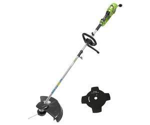 Greenworks Tools Cortabordes Eléctrico y Desbrozadora 230V 1200W 40cm Ancho Corte, 2mm Hilo/Cuchilla, Mango Adicional ajustable, Color Verde, Negro, Gris, GST1246
