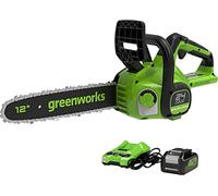 Greenworks GD24CS30K4 Motosierra a Batería, Motor sin Escobillas, Barra de 30 cm, Velocidad de Cadena 7,8 m/s, Autoengrasado, Protección de Retroceso, Batería de 24V 4Ah, Cargador, Garantía de 3 Años