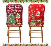 GreenYeah 2PCS Fundas para Sillas de Navidad, Decoración para Respaldo de Silla, para Banquetes, Cocina, Comedor