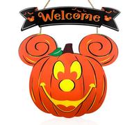 GreenYeah Letrero para Puerta Halloween Calabaza, Cartel Colgante de Halloween, Señales Calabaza Halloween para Puerta, Decoración de Corona de Halloween for Indoor and Outdoor