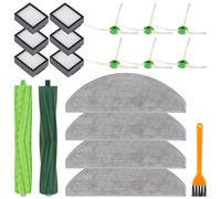 GreeSuit Accesorios de Recambios para iRobot Roomba Combo i5/i5+/j5/j5+, Kit Recambios Repuestos con 2 Cepillos Principales, 4 almohadillas de mopa, 6 Cepillos Laterales, 6 filtros, 1 Cepillo