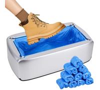 GreeSuit Upgrade Máquina Automática de Cubierta de Calzado, Dispensador de Cubiertas de Zapatos con Cubiertas de Plástico Desechables para Zapatos de Oficina, Fábrica, Hogar (Silver 200pcs)