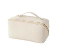 Greethga 1 Pieza Bolsa De Cosméticos De Viaje De Gran Capacidad De De La PU Impermeable Portátil Para Cosméticos Para La Piel, Marfil