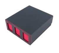 Greethga Caja de almacenamiento para tarjetas de intercambio con ventana de visualización, magnético, tarjetero para tarjetas de juego mágicas, color rojo