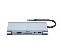 Greethga Estación de acoplamiento USB Hub 12 en 1 4K 30Hz: compatible, USB 2.0, RJ45, PD, SD/TF