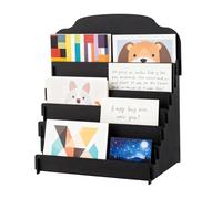 Greeting Card Display - 4 Tier Wooden Holder Stand, Large Display Rack for Vendors Jewelry Snacks Stickers Crafts and Stationery, Perfect Organizer for Stores Market Booths and Events 17 Inches