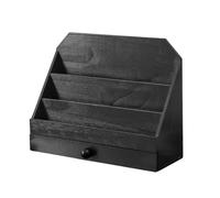 Greeting Card Display Stand Soporte para Tarjetas Y Organizador de Madera con Compartimentos Prácticos Montaje Sencillo Adecuado para Escrito, Negro, Individual
