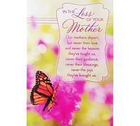 Greeting Card In The Loss of Your Mother Sympathy with Monarch Butterfly - Thinking of You As You Celebrate Her Memory (Mourn RIP Death)