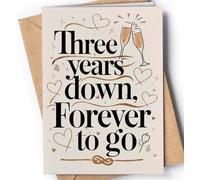 Greeting Cards for Everyone Tarjeta de 3er Aniversario para Hombre o Mujer - Aniversario Gracioso para Marido, Novio o Novia - Regalo Original, Tarjeta de San Valentín para Pareja - NUM 171