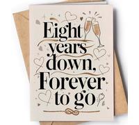 Greeting Cards for Everyone Tarjeta de 8º Aniversario para Hombre o Mujer - Aniversario Gracioso para Marido, Novio o Novia - Regalo Original, Tarjeta de San Valentín para Pareja - NUM 176