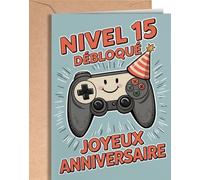 Greeting Cards for Everyone - Tarjeta de cumpleaños de 15 años, regalo de 15 años, niña, niño feliz cumpleaños para adolescente, original tarjeta de cumpleaños para niña, hijo, hermana, hermano o