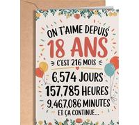 Greeting Cards for Everyone - Tarjeta de cumpleaños de 18 años, regalo de niña de 18 años, tarjeta de cumpleaños para mujer y hombre, original para niña, hijo, hermana, hermano o amigo - EU 120