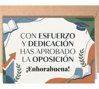 Greeting Cards for Everyone Tarjeta de Enhorabuena para Opositores - Tarjeta Has Aprobado las Oposiciones - Felicitaciones Futuro funcionario público - Regalos para opositores - EU 349
