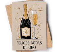Greeting Cards for Everyone Tarjeta de Felicitación de Bodas de Oro - Tarjeta Regalo Original 50 Aniversario de Bodas de Oro - Ideas 50 Aniversario - 50 Años de Casados - EU 33