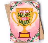 Greeting Cards for Everyone Tarjeta Felicitación Mamá - Tarjeta Felicitación Día de la Madre - Postal Gracias Mamá - Regalo Original Cumpleaños para Madre - Mejor Madre del Mundo - EU 12