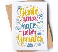 Greeting Cards for Everyone Tarjeta para nacimiento de bebe - Tarjeta para baby shower - Postal de nacimiento de bebé recién nacido - Tarjeta para niño o niña recién nacido - Gente Genial EU 52