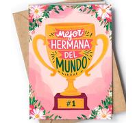 Greeting Cards for Everyone Tarjeta Regalo para Hermana - Regalo Original para Hermana - Postal Cumpleaños para Hermana - Tarjeta Agradecimiento Hermana - Mejor Hermana del Mundo - EU 11