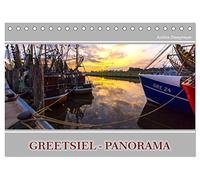 Greetsiel-Panorama (Tischkalender 2026 DIN A5 quer), CALVENDO Monatskalender: Das Fischerdorf Greetsiel im Panorama-Format bezaubert mit seinen Mühlen und dem malerischen Hafen