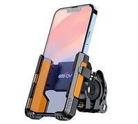 Grefay Soporte Movil Bicicleta 【Desmontaje rápido 1S】 Soporte Movil Moto con 2 Puertos Rotación de 360° Soporte Teléfono Manillar para Bicicleta de Scooter para Teléfono Inteligente 4.0-7.0 (Naranja)