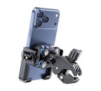 Grefay Soporte móvil Moto [4 amortiguadores de Vibraciones] Soporte telefono Moto, Soporte movil Bicicleta para iPhone 17, 16, 15, 14, 13 y Otros Smartphones de 4,7-7" (Negro)