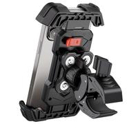 Grefay Soporte Movil Moto Bicicleta [2025 Doble Vibración Amortiguada] Soporte para Movil Moto 360° Giratorio Soporte para Manillar para iPhone 16 y Otro 4.7-7.2" Móvil (Negro)