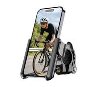 GREFAY Soporte para teléfono de bicicleta para motocicleta, liberación rápida 1S, abrazadera de teléfono de bicicleta con rotación de 360 grados para iPhone 16, 15, 14 Pro Max Plus, 13, 12, 11 Pro Max