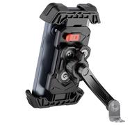 Grefay Soporte Universal para teléfono de Motocicleta, Doble amortiguación de vibración, para Espejo retrovisor de Motocicleta, rotación de 360 Grados, para Smartphone de 4.5 a 7.2 Pulgadas (Black)