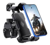 Grefay Soporte universal para teléfono móvil para bicicleta o moto, soporte universal para manillar de 360°, para iPhone 16/15/14 Pro Max Plus, SE, 13/12 Pro Max Mini, 11 Pro Max, Samsung S23 S22