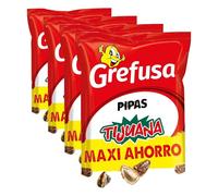 Grefusa | Pipas Tijuana MAXI semillas de girasol - pack de 240gr (Paquete de 4)
