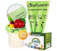 GreFusion Bolsas de basura compostables de 1.2 galones, 125 bolsas de basura pequeñas en total, mini bolsas de basura resistentes para cocina, bolsas de basura pequeñas para el hogar, oficina, cocina,