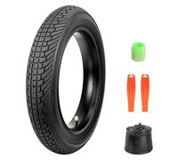 GRELiving 1/2 Set de 20 x 4,0 pulgadas Heavy Duty E-Bike neumáticos 98-406 30TPI cubierta de bicicleta con perfil antideslizante para bicicletas eléctricas/Fat Bike/MTB (1 neumático+1 x manguera+1 x