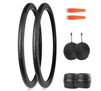 GRELiving 2x700x35c Rennradreifen+2x700C Hose FV48mm+2X Reifenhebel Fahrradreifen 29Zoll Road Bike Tires Set Fahrrad Mantel 37-622 Drahtreifen
