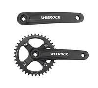 GRELiving Juego de bielas cuadradas, 170 mm, biela para bicicleta de montaña, plato 38T, aleación de aluminio 6061, apto para Shimano, SRAM, FSA