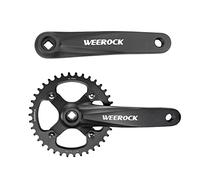 GRELiving Juego de bielas cuadradas, 170 mm, biela para bicicleta de montaña, plato 42T de aleación de aluminio 6061, apto para Shimano, SRAM, FSA