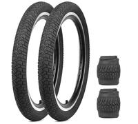 GRELiving Neumático de Bicicleta 20x2.125 Pulgadas, 30 TPI, para Mountain Bike/Bici Ciudad/BMX, Negro (2 neumáticos)