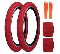 GRELiving Neumático de Bicicleta 20x2.125 Pulgadas, 30 TPI, para Mountain Bike/Bici Ciudad/BMX, (Rojo（2 neumáticos)