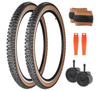 GRELiving - Neumáticos de MTB de 26/27.5/29 x 2.3 pulgadas, par de neumáticos plegables para bicicleta de montaña con tubos interiores y palancas para todoterreno, barro y conducción a campo traviesa